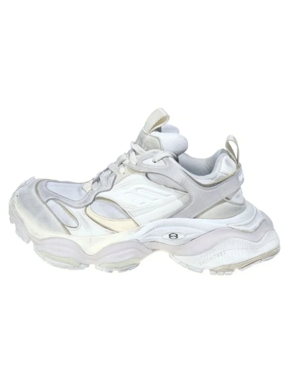 Balenciaga Cargo Vintage Wash Low Cut Sneakers White